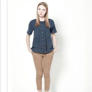 Dear Creatures navy blue blouse
